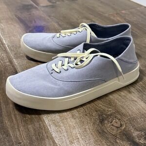 OluKai Men's Tradewind Chambray Linen Lace Sneakers, Navy, 10.5